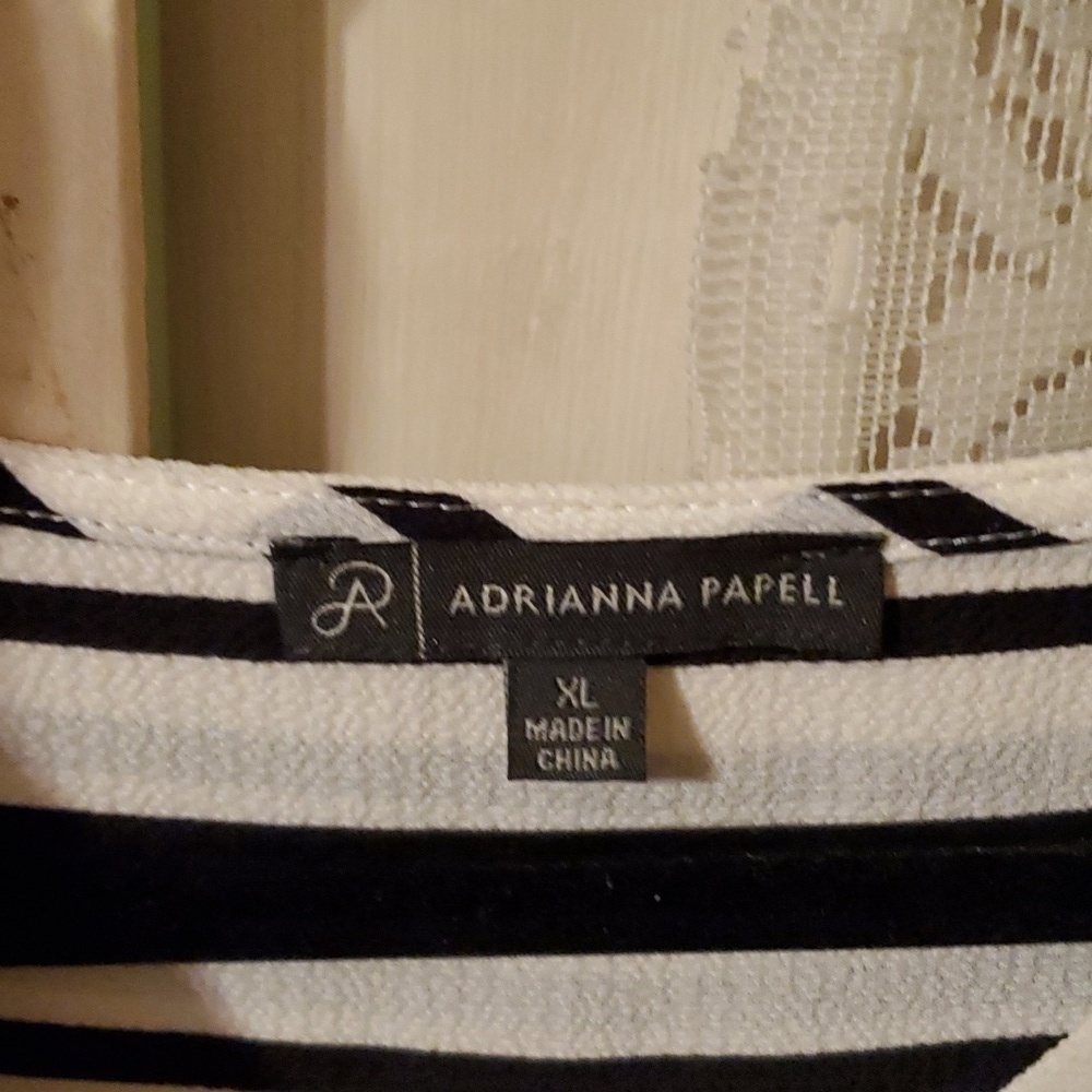 Adrianna Papell Striped Blouse Size XL - Picture 5 of 6